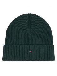 Tommy Hilfiger Czapka Flag AM0AM12796 Zielony ciemny. Zielone rękawiczki męskie Tommy Hilfiger, na zimę, bez wzorów, z bawełny. Za 189.99 zł.