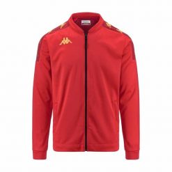 Kurtka z dresu Kappa Giullio. Czerwone kurtki sportowe męskie Kappa, bez wzorów, z dresówki, na fitness i siłownię. Za 266.00 zł.