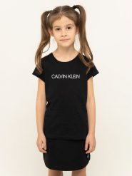 Calvin Klein Jeans T-Shirt Institutional IG0IG00380 Czarny Slim Fit. Czarne t-shirty i topy dla dziewczynek Calvin Klein Jeans, bez wzorów, z bawełny, bez ramiączek. Za 89.99 zł.