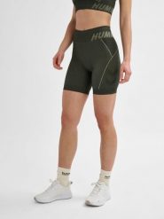Damskie szorty bezszwowe Hummel Christel. Zielone szorty sportowe damskie Hummel, na wiosnę, xs, bez wzorów, z materiału, na fitness i siłownię. Za 144.50 zł.