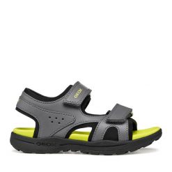 Sandały Geox. Szare sandały chłopięce Geox, bez zapięcia. Za 179.99 zł.