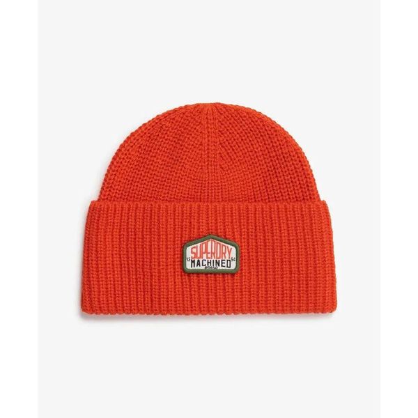 Czapka z dzianiny Superdry Trucker. Brązowe czapki i kapelusze męskie Superdry., z aplikacjami, z dzianiny, eleganckie. Za 128.55 zł.