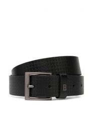 Tommy Hilfiger Pasek Th Soho Flag Aop 3.5 AM0AM14179 Czarny. Czarne paski damskie Tommy Hilfiger, bez wzorów, ze skóry. Za 249.99 zł.