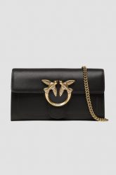 PINKO Czarny torebka Love One Wallet C Vitello AW25. Czarne kopertówki damskie Pinko, bez wzorów, ze skóry, eleganckie, bez dodatków. W wyprzedaży za 949.99 zł.