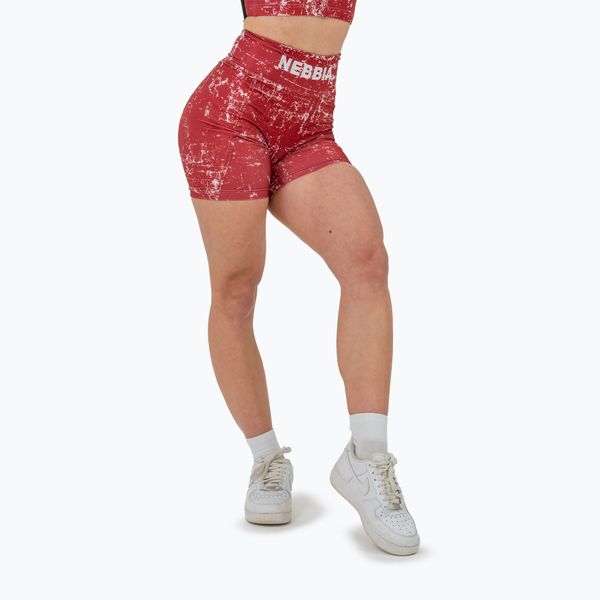 Spodenki NEBBIA Hammies High Waisted. Czerwone obuwie sportowe damskie Nebbia, bez wzorów, na fitness i siłownię. Za 169.99 zł.