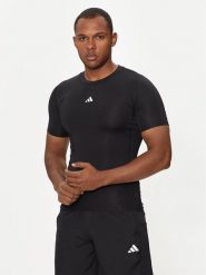 Adidas Koszulka techniczna Techfit Compression JE6698 Czarny Slim Fit. Czarne koszulki sportowe męskie Adidas, l, bez wzorów, z syntetyku, bez kołnierzyka, bez ramiączek, na fitness i siłownię, techfit (adidas). Za 109.99 zł.