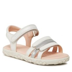Sandały Geox. Białe sandały dziewczęce Geox, bez zapięcia. Za 139.99 zł.