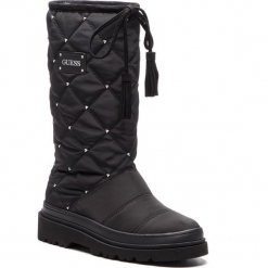 Kozaki GUESS - FLVEE4 FAB10 BLACK. Czarne kozaki damskie Guess, z materiału. Za 769.00 zł.