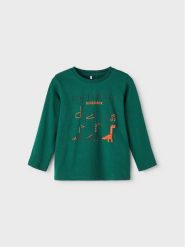 NAME IT Bluzka 13212872 Zielony Regular Fit. Zielone t-shirty dla chłopców Name it, bez wzorów, z bawełny, bez ramiączek. Za 74.99 zł.