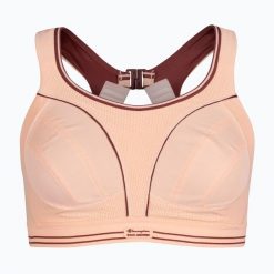 Biustonosz treningowy Shock Absorber Ultimate Run Bra. Czerwone biustonosze Shock Absorber, bez wzorów, z elastanu. Za 209.99 zł.