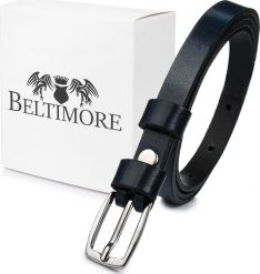 Beltimore Beltimore skórzany damski pasek granatowy wąski U49. Niebieskie paski damskie Beltimore, bez wzorów. Za 43.99 zł.