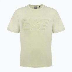 Koszulka męska EA7 Emporio Armani Logo Series. Zielone koszulki sportowe męskie EA7 Emporio Armani, l, bez wzorów, z bawełny, bez kołnierzyka, bez ramiączek, na fitness i siłownię. Za 219.99 zł.