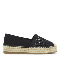 Espadryle Jenny Fairy. Czarne espadryle damskie Jenny Fairy, bez wzorów, bez obcasa, bez zapięcia. Za 62.99 zł.