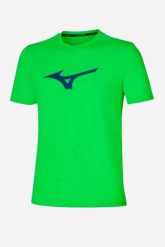 Koszulka do biegania męska Mizuno Core RB Tee. Zielone koszulki sportowe męskie Mizuno, m, bez wzorów, z materiału, bez kołnierzyka, bez ramiączek, do biegania. Za 94.99 zł.