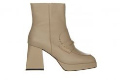 Botki Bayla-159 4493 001-F Beż Lico 159086, Skóra naturalna - 36. Brązowe botki damskie Bayla, ze skóry, eleganckie, bez obcasa, na platformie, bez zapięcia. W wyprzedaży za 269.10 zł.
