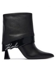 KARL LAGERFELD Botki Debutante KL32051 Czarny. Czarne botki damskie KARL LAGERFELD, ze skóry, bez obcasa, na szpilce, bez zapięcia. Za 1,099.00 zł.