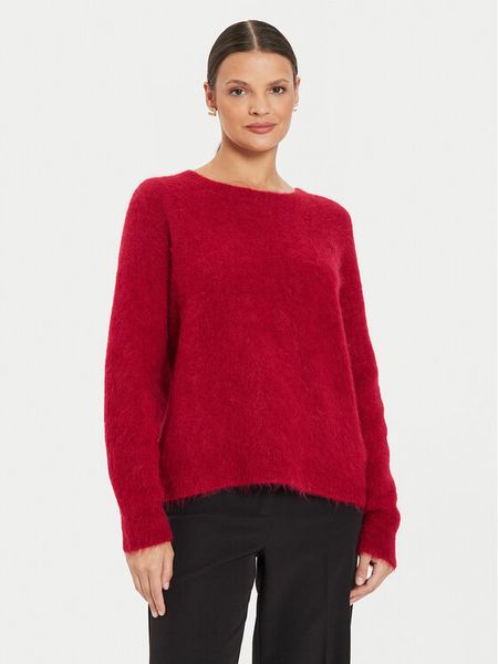 Kontatto Sweter 3M0229 AI253M10 Czerwony Relaxed Fit. Czerwone swetry damskie Kontatto, m, bez wzorów, z syntetyku, bez kołnierzyka, bez ramiączek, bez kaptura. Za 259.99 zł.