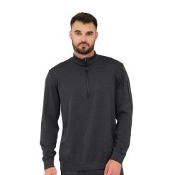 Bluza męska wełniana z krótkim ekspresem Brubeck OUTDOOR MERINO. Szare bluzy męskie Brubeck, m, bez wzorów, z elastanu, bez kaptura, outdoorowe. Za 299.00 zł.