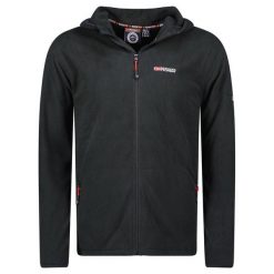Bluza polarowa męska Geographical Norway UNICIA MEN 224 - regularny krój. Czarne bluzy męskie Geographical Norway, m, bez wzorów, z polaru, z kapturem. Za 129.00 zł.