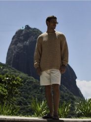 Ażurowy sweter - warm olive. Zielone swetry przez głowę męskie Reserved, l, w ażurowe wzory, z dzianiny, bez kołnierzyka. Za 139.99 zł.