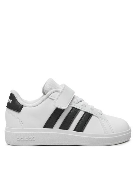 Adidas Sneakersy Grand Court 2.0 IH5529 Biały. Białe buty sportowe dziewczęce Adidas, bez wzorów, ze skóry, bez zapięcia. Za 129.99 zł.