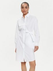 Armani Exchange Sukienka koszulowa 3DYA32 YN4RZ 1000 Biały Regular Fit. Białe sukienki damskie Armani Exchange, bez wzorów, z bawełny, bez kołnierzyka, bez ramiączek, koszulowe. Za 739.99 zł.