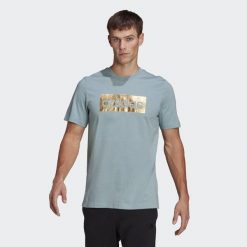 Koszulka adidas Foil Box Logo. Szare buty sportowe męskie Adidas, bez zapięcia, na fitness i siłownię. Za 119.15 zł.