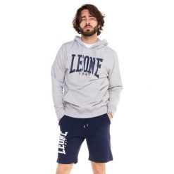 Bluza Leone 1947 Apparel Big Logo z lekkiej bawełny. Brązowe bluzy męskie LEONE 1947 APPAREL, z bawełny, bez zapięcia, na fitness i siłownię. W wyprzedaży za 164.19 zł.