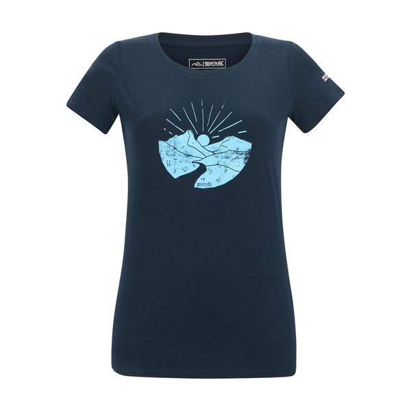 Koszulka Damska Breezed Mountain Scene. Niebieskie t-shirty damskie Regatta, m, bez wzorów, z bawełny, bez kołnierzyka. Za 78.99 zł.