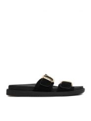 Beverly Hills Polo Club Klapki EO-WI16-SERDINIA-02 Czarny. Czarne klapki damskie Beverly Hills Polo Club, bez wzorów, ze skóry, bez obcasa. Za 249.99 zł.