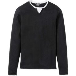 Sweter w optyce 2 w 1 bonprix czarny. Swetry przez głowę męskie marki bonprix. Za 69.99 zł.