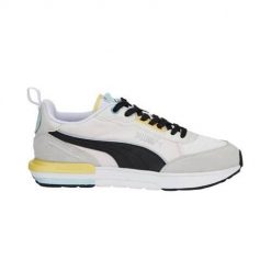 Buty do chodzenia damskie Puma R22. Białe obuwie sportowe damskie Puma, bez wzorów, z materiału, trekkingowe. Za 357.34 zł.