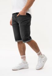 Szorty jeansowe, Regular Fit, E-MIST. Szare szorty męskie Volcano, m, bez wzorów, z bawełny, klasyczne. Za 159.99 zł.