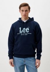 LEE MĘSKA BLUZA Z KAPTUREM LEE LOGO HOODIE EMPEROR NAVY 112358010. Niebieskie bluzy męskie Lee, m, bez wzorów, z kapturem. Za 179.99 zł.