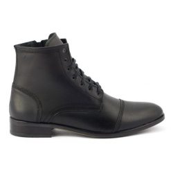 KENT Sztyblety męskie skórzane 287D Św czarne. Czarne botki męskie bez wzorów, ze skóry, eleganckie, bez zapięcia. Za 438.49 zł.