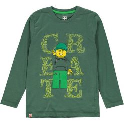 Koszulka w kolorze ciemnozielonym. Zielone t-shirty dla chłopców marki Lego Wear Fashion, z bawełny, z długim rękawem. W wyprzedaży za 35.95 zł.
