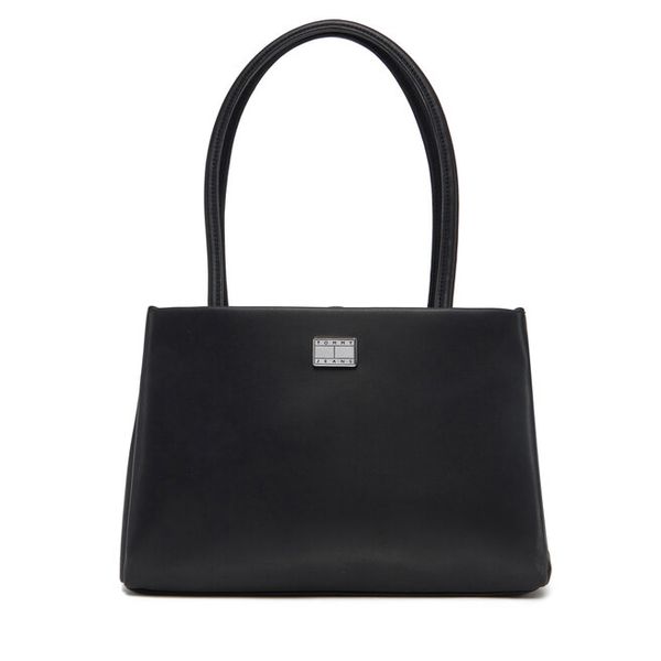 Torebka Tommy Jeans. Czarne torebki do ręki damskie Tommy Jeans, bez wzorów, z jeansu, klasyczne, bez dodatków. Za 249.99 zł.