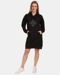Damska bluza/sukienka sportowa Kilpi HEYDEN-W. Czarne bluzy damskie Kilpi, bez wzorów, z bawełny, z kapturem. Za 215.49 zł.