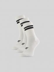 4F Skarpetki długie (3-pack) męskie - czarno-białe 39-42. Białe skarpety męskie 4f, bez wzorów, prążkowane. Za 69.99 zł.