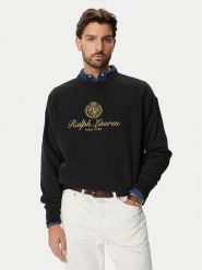 Polo Ralph Lauren Bluza 710B28743002 Czarny Regular Fit. Czarne bluzy męskie Polo Ralph Lauren, m, bez wzorów, z bawełny, bez kaptura. Za 1,018.99 zł.