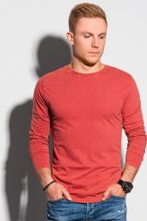 Ombre Longsleeve męski bez nadruku L131 - czerwony XXL. Czerwone bluzki z długim rękawem męskie Ombre, l, bez wzorów, bez kołnierzyka. Za 89.99 zł.