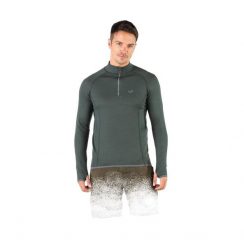 Koszulka turystyczna męska z długim rękawem 100% Merino WOOLONA Halldor. Zielone bluzki z długim rękawem męskie WOOLONA, l, bez wzorów, z materiału, klasyczne, bez kołnierzyka. Za 378.00 zł.