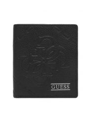 Guess Portfel 183914 Czarny. Czarne portfele męskie Guess, z aplikacjami, ze skóry. Za 264.99 zł.