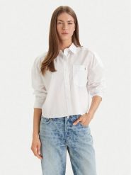 Calvin Klein Jeans Koszula LV047F148G Biały Relaxed Fit. Białe bluzki damskie Calvin Klein Jeans, xl, bez wzorów, z bawełny, bez kołnierzyka, bez ramiączek. Za 369.99 zł.