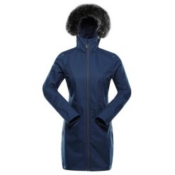 Płaszcz damski softshellowy z futerkiem Alpine Pro Ibora. Niebieskie płaszcze damskie Alpine Pro, bez wzorów, z softshellu, eleganckie, bez kaptura. W wyprzedaży za 629.00 zł.