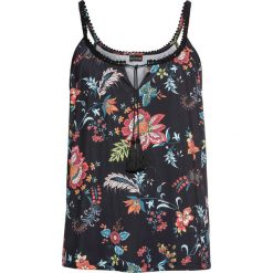 Top z dżerseju w kwiaty bonprix czarny z nadrukiem. Topy damskie marki DOMYOS. Za 69.99 zł.