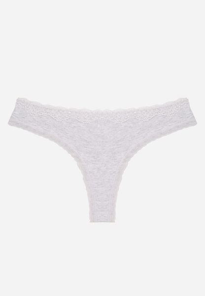 Szare Majtki Stringi z Bawełną z Koronką Aethimilia. Szare stringi damskie Renee, l, z aplikacjami, z bawełny. Za 5.99 zł.