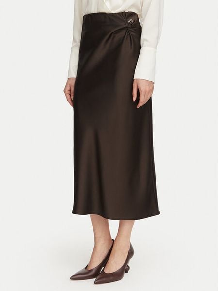 Rinascimento Spódnica midi CFC0130230003 Brązowy ciemny Regular Fit. Brązowe spódnice damskie Rinascimento, s, bez wzorów, z syntetyku, midi. Za 278.99 zł.