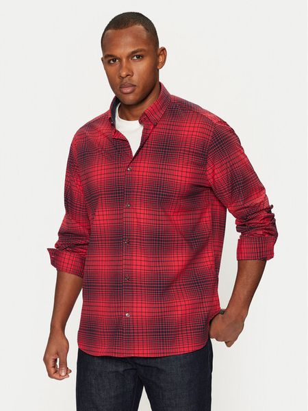 S.Oliver Koszula 2152435 Czerwony Regular Fit. Czerwone koszule męskie S.Oliver, m, bez wzorów, z bawełny, bez kołnierzyka, bez ramiączek. Za 99.99 zł.