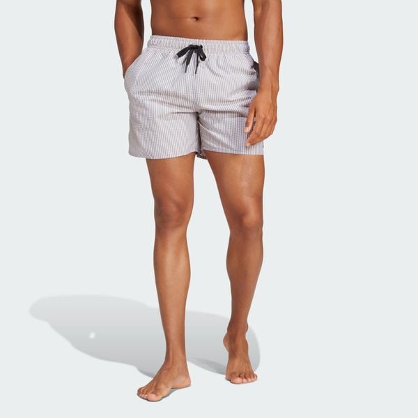Szorty Stripey Classics Swim Short Length. Czarne szorty męskie Adidas, s, bez wzorów, z materiału, eleganckie. Za 180.75 zł.